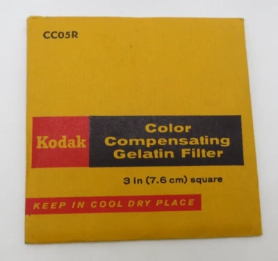 KODAK Color Compensating Gelatin Filter 3 Inch 7.6 cm Square CC05R vtg - Image 1 of 2