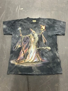 Vintage The Mountain Men’s T Shirt Size Large “Wizard” Liquid Blue Style AOP - Picture 1 of 8
