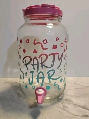 Tarro de té de vidrio Riley dispensador de bebidas mixtas años 80 90 fiesta de colección *defecto*  Foto 1 de 4