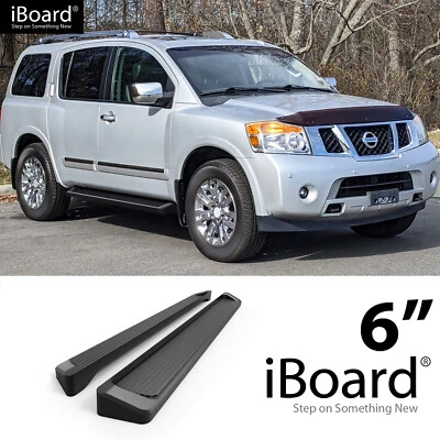Running Board Side Bar 6in Aluminum Black Fit Nissan Armada 04-16 Foto 1 de 4