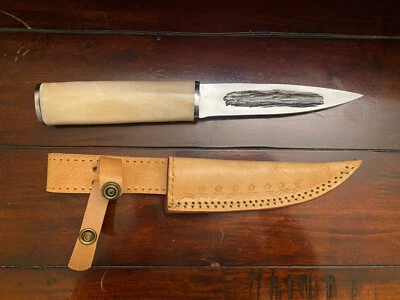Handmade traditional Fixed Yakut Knife Style Forged Steel and Camel bone - Image 1 of 3