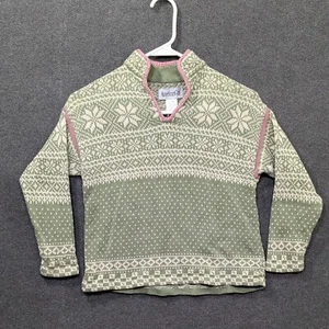 American Girl Kids Clothes Nordic Sweater Small Pull Over Fair Isle V-Neck Green - Picture 1 of 11