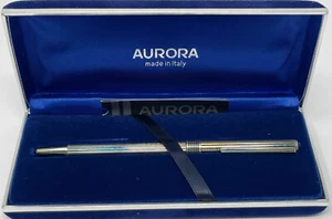 Aurora Stylo-Plume à Bille Argent Maille Spline Bit Avec Trousse Sans Garantie - Picture 1 of 2