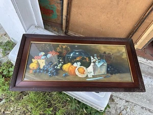 Magnificent Antique Lithograph A Thanksgiving Feast #725 in Fine Original Frame - Picture 1 of 10
