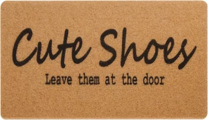 Funny Welcome Doormat Artificial-Coir Door Mat for Front Entrance - Cute Shoes T - Picture 1 of 12