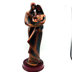 Herco Gifts "Family Life Matters" Bronze Tone Abstract Sculpture. Wooden base