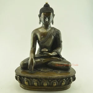 Oxidized Copper Alloy 14" Shakyamuni Buddha / Tomba Statue from Patan, Nepal - Picture 1 of 4