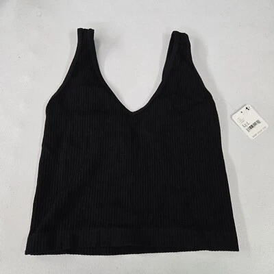Ropa de dormir Free Poeple para mujer M/L negra íntimamente acanalada sin mangas recortada nueva con etiquetas Foto 1 de 4