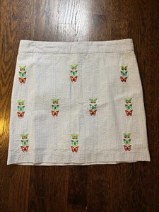 Castaway girls embroidered blue seersucker skirt with butterflies - size 12 - Picture 1 of 2