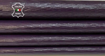 PURPLE EGGPLANT EPI PATENT TEXTURED EMBOSSED goatskin 2 skins 6sqf 0.7mm #A9165 - Image 1 of 4