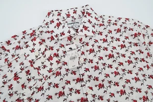 Express Dress Shirt Extra Slim Red Floral Button Up Long Sleeve Mens Small NWT - Picture 1 of 11