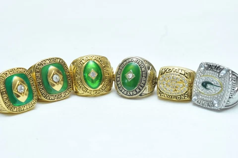 6 Pcs Packers Rings Green Bay Packers Super Bowl Championship Rings Set Cover