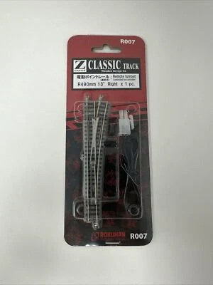 ROKUHAN Z Gauge R007 R490mm 13 ° Right x 1pc Remote Turnout - Image 1 of 2
