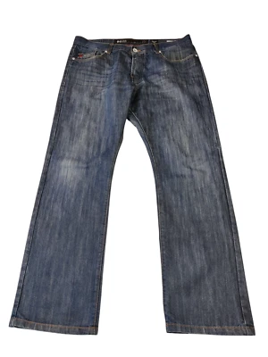 JEANS RECTOS CROSSHATCH PARA HOMBRE ETIQUETA NEGRA TALLA W38R AZUL ENJUAGUE ESTAMPADO Foto 1 de 4