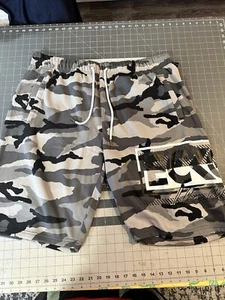 Ecko Unltd. Nuevos pantalones cortos informales ligeros camuflados para hombre 3XL negros/grises - Imagen 1 de 8