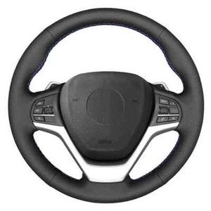 Genuine Leather Steering Wheel Cover For BMW X5 F15 2014-2018 X5 M F85 X6 F16 X6 - Picture 1 of 20
