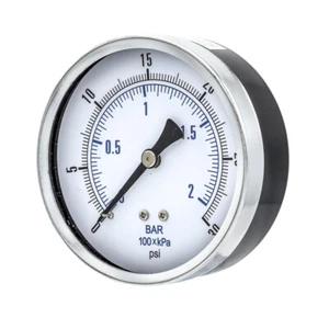 Dry Center Back Mount Pressure Gauge with 3.5" Dial, 0-30 PSI, 1/4" Male NPT - Picture 1 of 7