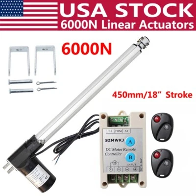 SZMWKJ Linear Actuator 6000N 1320lb Lift 18" 12V Motor Controller Heavy Duty Medical DO