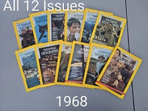 National Geographic Magazine 1968 Full Year Set of 12 includes JAWS edition! - Picture 1 of 16