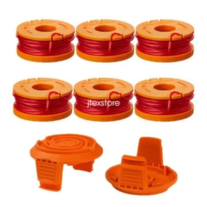 Worx timmer/edger Spool Cap Cover WA6531(2)  and Spool Line(6) WA0010 - 8 Pack - Picture 1 of 6
