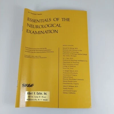 Essentials of the Neurological Examination 1976 Smith Kline & French PB - Image 1 of 4