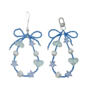 Cute and Stylish Phone Charm with a Lovely Bowknot and Beaded Rings for Women - Photo 1 sur 9