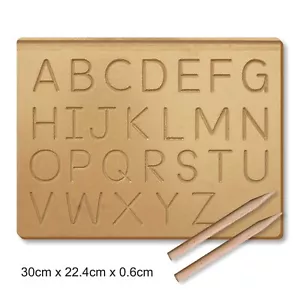 Tablero de rastreo de madera en mayúsculas del alfabeto guarderías juguete para niños Montessori preprimario - Imagen 1 de 4