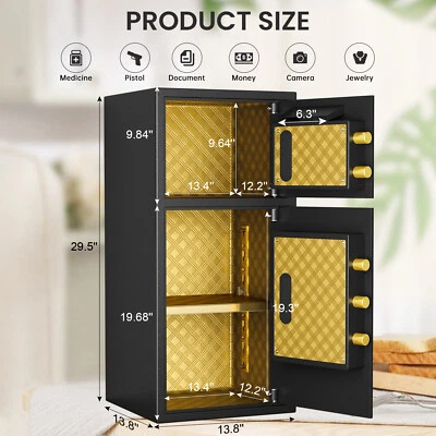 6.5 Cu ft Home Safe Box with Deposit Slot ,Large LCD Screen and Fireproof Bag - Image 1 of 4