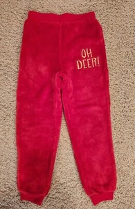 Komar Kids Girl's Soft Fleece Red Pull-On Lounge Pants Only Sz S (6/6X) Oh Deer! - Picture 1 of 9