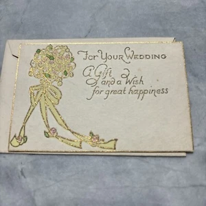 Tarjeta de regalo de boda vintage años 30 sin usar. ¡Excelente estado! - Imagen 1 de 5
