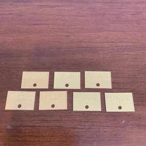 Switch Plate Tags Name Signs Labels Metal Brass-Color - Picture 1 of 9