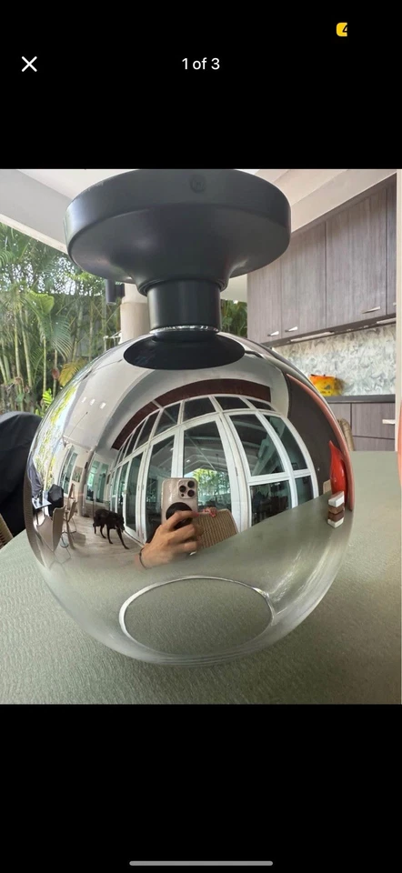 West Elm Ombre Flushmount Black - Image 1 of 1