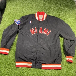 Miami Heat Mitchell Ness Jacke Herren Xl 48 Schwarz Mantel 50th Anniversary Patch - Bild 1 von 23