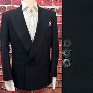 NINO CERRUTI HERREN ZWEIREIHIGER BLAZER GR 38S SCHWARZ KURZ SPITZES REVERS JACKE - Bild 1 von 11