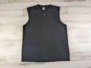 VTG Nike Tank Top Mens Extra Large Center Swoosh Black Faded Distressed Gray Tag - Picture 1 of 9