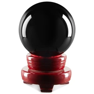 Black Obsidian Crystal Ball Sphere with Stand for Meditation Healing 2inch - Picture 1 of 8