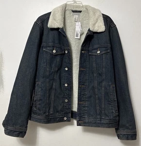 Outerknown Men’s Jean Sherpa Lined Coat 1510056 Heavy Denim XL Outdoor Hiking - Picture 1 of 12