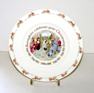 Royal Doulton Plate Bunnykins Celebrate Your Christening Vintage porcelain UK - Picture 1 of 8