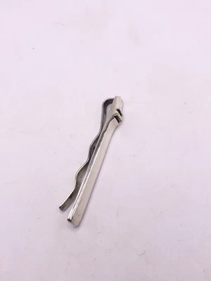 Vintage Sterling Silver Gold Accent Plain Tie Slide Bar Clip 6mm 8.1 Grams - Image 1 of 4