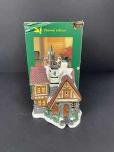 Christmas Collection Hand-Painted Porcelain Church House Candle Holder Village - Picture 1 of 11