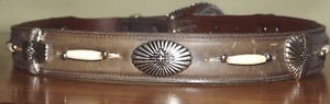 New Texas Leather Ladies Brown Concho Belt size 32 - Picture 1 of 3