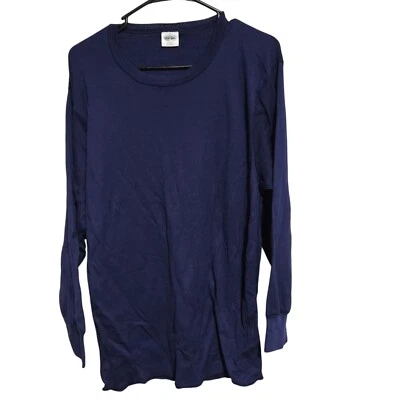 Camisa Térmica Vintage Doble Plegable Azul Marino Para Hombre Talla XXL Manga Larga Senderismo Camping Foto 1 de 3