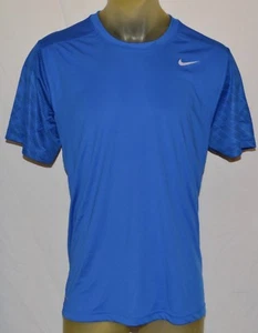 Nike Dynamo Print SS T Shirt Lite Blue Men Size XL Polyester RUNNING DRI-FIT GYM - Picture 1 of 5
