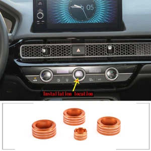 Air Conditioner Volume Knob Decorative Ring For Honda Civic 2022 Orange Aluminum - Picture 1 of 6