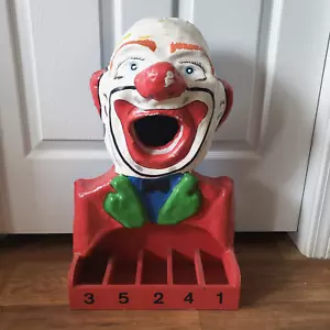 VTG. 40'S CARNIVAL CLOWN TOSS GAME MADE IN SPAIN (WOOD & PAPER MACHE) - Picture 1 of 13