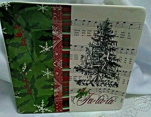 Have Yourself A Merry Little...Fa-La-La Square Appetizer/Snack/Dessert Plate  - Picture 1 of 5