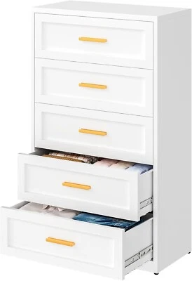 Elegro White Metal Tall Dresser for Bedroom with Drawers, Metal Frame,For Home - Image 1 of 3