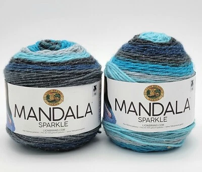 LOT OF 2 - Lion Brand Yarn Mandala Sparkle Yarn / Aquarius - 527 / 315 / 14761 - Image 1 of 4