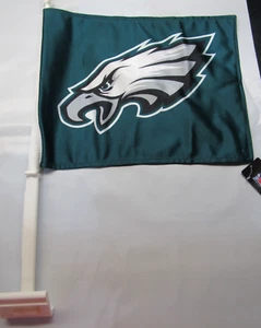NFL Philadelphia Eagles Logo on Green Window Car Flag by Fremont Die - Picture 1 of 2
