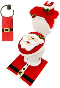 Christmas Santa Theme Bathroom Decoration Set For Gift Home 5pcs Free Shipping - Picture 1 of 4